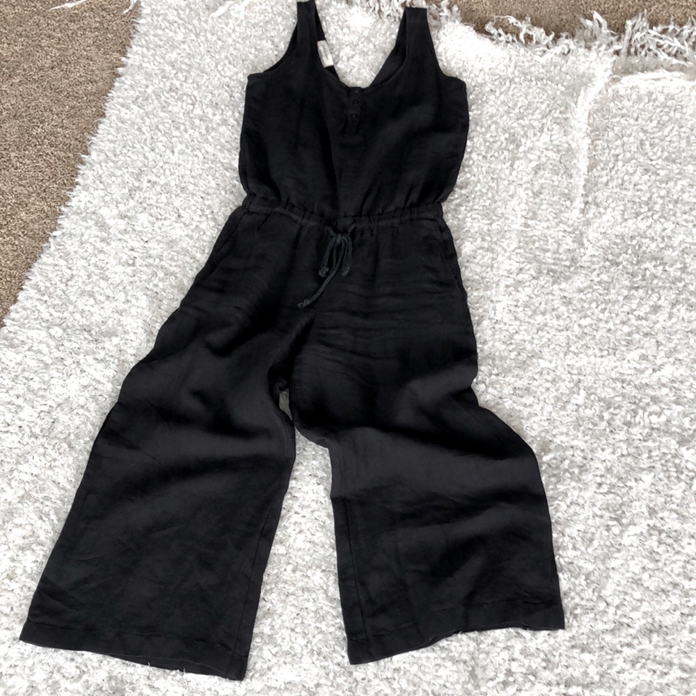 Cloth & Stone linen wide leg jump suit